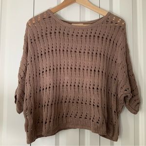 Open work cotton sweater